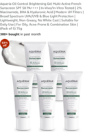 Aqueria Oil Control Brightening Gel Multi-Active French Sunscreen SPF 50 PA++++ | pack of 5