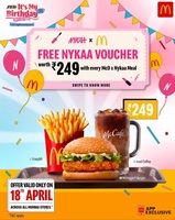 McDonald's : Free Nykaa Voucher worth 249Rs with McD × Nykaa Meal (18th April) (Only for Mumbai)