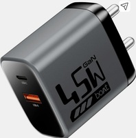 boat 45watt 3A pd Gan charger with cable (grey)