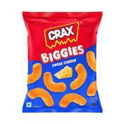 Crax Biggies Swiss Cheese Puff Snacks | Cheesy & Crispy