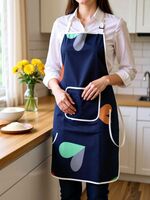 MegaValue Cotton Chef's Apron - Free Size (Blue, Single Piece)
