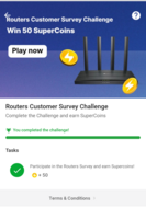 Free 50 Supercoins Router Survey  Challenge - User Specific (Working)