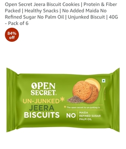 Amazon Now- Open Secret Jeera Biscuit Cookies  40G - Pack of 6 