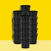 Plastic Flower Pots 6 Inch | Black Nursery Plant Pots for Indoor & Outdoor Gardening | Lightweight, Durable Pots with Drainage for Seeds, Succulents & Saplings | Pack of 10