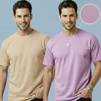 Fashion Globe Self Design Men Beige, Pink T-Shirt