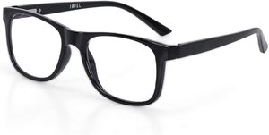 Intellilens | Zero Power Blue Cut Computer Glasses | Anti Glare, Lightweight & Blocks Harmful Rays | UV Protection Specs | For Men & Women | Black | Navigator| Medium 
