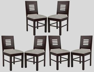 Adichwal Furniture Sheesham Wooden 6 Dining Chair Set for Living Room | Solid Wood Study Chair for Living Room | Office Chair for Home & Office | Rosewood Chair Set (Set of 6, Walnut B) 