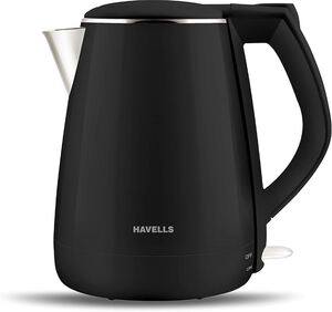Havells Aqua Plus Electric Kettle 1.2 Litre, 1250 Watt | 304 Stainless Steel Inner Body | Cool Touch Body | Auto Shut-Off |Wider Mouth|2 Years Door Step Warranty by Havells (Black) : Amazon.in