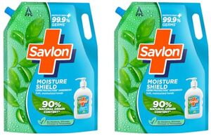 Savlon Moisture Shield Germ Protection Liquid Handwash Refill Pouch, 1500ml (Pack of 2)