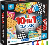 Storio 10-in-1 Classic Board Games for Kids 5+ Years | Chess, Ludo, Snakes & Ladders, Checkers, Backgammon & More | Family Board Game Set with Dice & Pawns | Educational Indoor Game for Boys & Girls