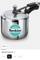 Hawkins Triply 3 Litre Classic Tall Pressure Cooker (SSTCL3T) 3 L Induction . Also check 2, 2.5, 4 and 5l