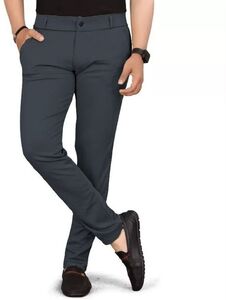 Ekine Men Slim Fit Multicolor Linen Blend Trousers