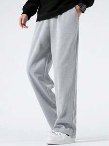 WEVOK WEAR Men Relaxed Grey Cotton Blend Trousers