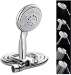 ABS 5 Mode Multi Function Bathroom Hand Shower set with Aeration,Massage & Rain functions with SS-304,1.5 Meter tube & Wall Hook (Chrome)