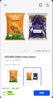  KITCHEN GEMS Indian Raisin on Instamart 500gm at 153rs