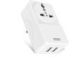 Goldmedal Zesto Travel Adaptor 1  Socket Extension Boards (White, 0 m, With USB Port)