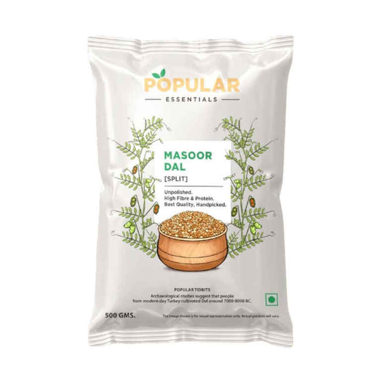 80% off on - Zepto : Popular Essentials Masoor Dal Split | Un-Polished 500 g - Rs. 18