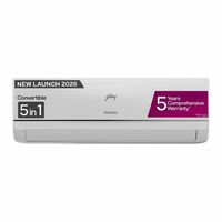 Godrej 1 Ton 3 Star Inverter Split AC | Copper Condenser | i-Sense Technology | Silent Operation | Self Clean (HIC12Y3THWA, 2026 Model) White (5years Warranty) 