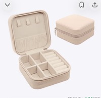 Small Jewelry Storage Box (4 Compartments, Pink) 