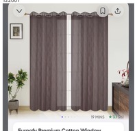 Furnofy Premium Cotton Window Curtains (5 feet, Sheer Net Damask, Wine) 