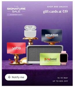 Cred - THE SIGNATURE SALE SUMMER EDIT || Unlock Amazon Pay, Bigbasket & Yatra Gift Card at ₹19 || 15-19 May