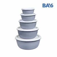 Zepto | BAY6 Round Container Set With Lid - Grey 5pc