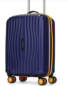 Aristocrat Vortex Plus Blue Small Hard Luggage 56cm Cabin Trolley Bag with 8 Wheels