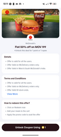 McDonald's Flat 50% off on MOV 199