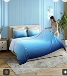 Dream Living Ombrey Double Bedsheet Set | Blue - 220 x 250 cm
