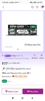 Dabur Herbal Charcoal 120gm x 2 Toothpaste