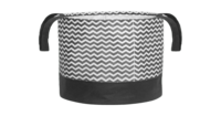 Instamart| PrettyKrafts Non-Woven Waterproof Fabric Folding Laundry Basket (45L, Black and White) 