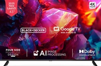 BLACK+DECKER 109 cm (43 inches) A1 Series 4K Ultra HD LED Smart Google TV BXTVGU43UD2875ATIN (Black)