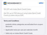  Instamart New Payment Offer : INDIAN BANK CREDIT CARD 