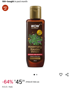 WOW Skin Science Rosemary & Biotin Hair Growth Shampoo 30ml
