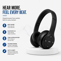 Foldable Wireless Bluetooth Headphones with HD Mic | Deep Bass Stereo Sound | Rechargeable Battery | On-Ear Controls | Comfortable Cushioned Design | Universal Device Compatibility | Color May Vary