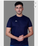 Shiv Naresh Men Solid Round Neck Polyester Dark Blue T