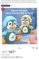 Jack Royal Penguin Waver Musical Toys, Baby Crawling Toys with Music and LED Lights, Singing, Dancing, Learning Crawling Toys for Boys or Girls