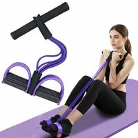 Portable Resistance Band with Foot Pedals, Full Body Workout, Strength Training, Toning and Stretching Exercise Equipment