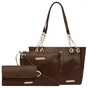 Bagsy Malone Vegan Leather Stylish Tote Bag Pack of 3 