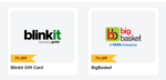 Blinkit, Bigbasket Gift Cards at 7% discount: Zillion