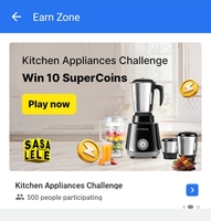 Flipkart: Kitchen Appliances challenge Live today for some members (Win 10 Supercoins)