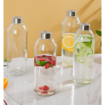 Nestasia Borosilicate Glass Water Bottles (Set of 4)