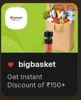 Phonepe Offer Zone : Get 150Rs On Bigbasket Orders on 299Rs (New User)