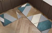 rubber floor mat Pack of 2 (golden black marble print floor mat) 