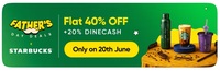 (Upcoming) Swiggy Dineout × Father's Day Deal : Flat 40% Off on Starbucks (20th June)