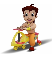 Cockatoo-Kids Buzzy Ride Chota Bheem Licensed Baby Car, Panda Cycle for Baby, Swing Car for Kids with Smooth & Silent Ride, PU Wheels, Comfortable Seat, Ideal for Toddlers 1-3 Years, Yellow

