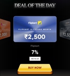 Today's unused deal of the day Flipkart GV @ 7%