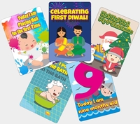 Amazon: Crackles Funny Theme Baby Milestone Cards Recording 0-12 Months Along with Funny Event Cards -Pack of 35 Cards, Multicolor