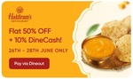 Swiggy Dineout : Flat 50% Off on Haldiram's Restaurant (26th - 28th June)