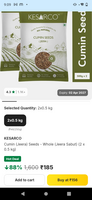 kesarco cumin(Jeera) seeds 1kg  @flipkart
